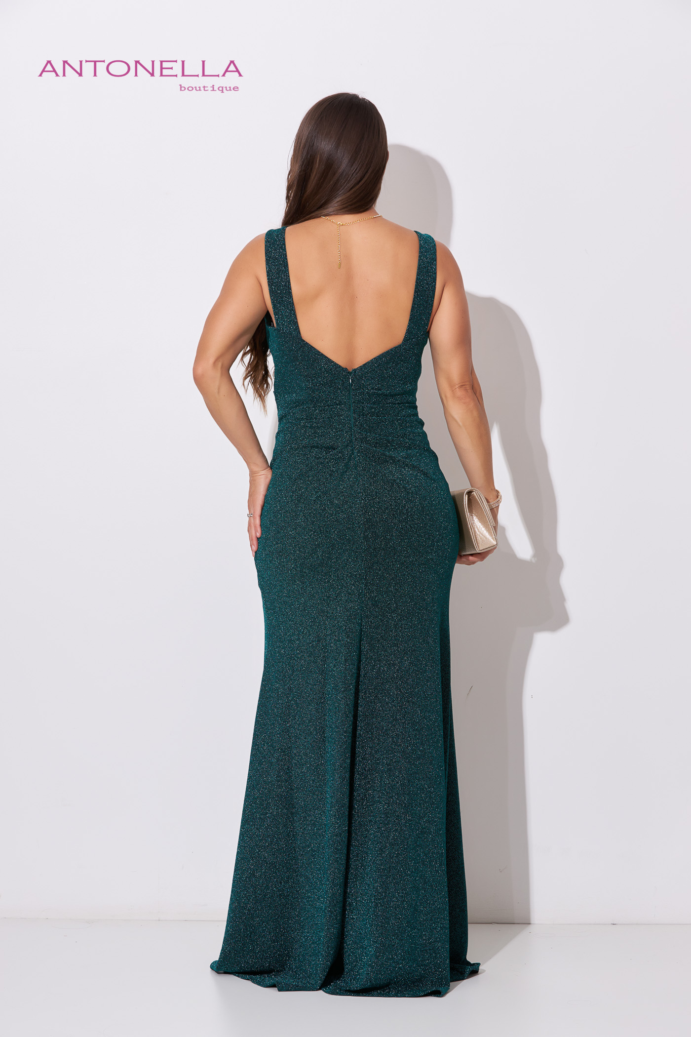 Vestido Gala Verde Esmeralda Brillo – foto 4