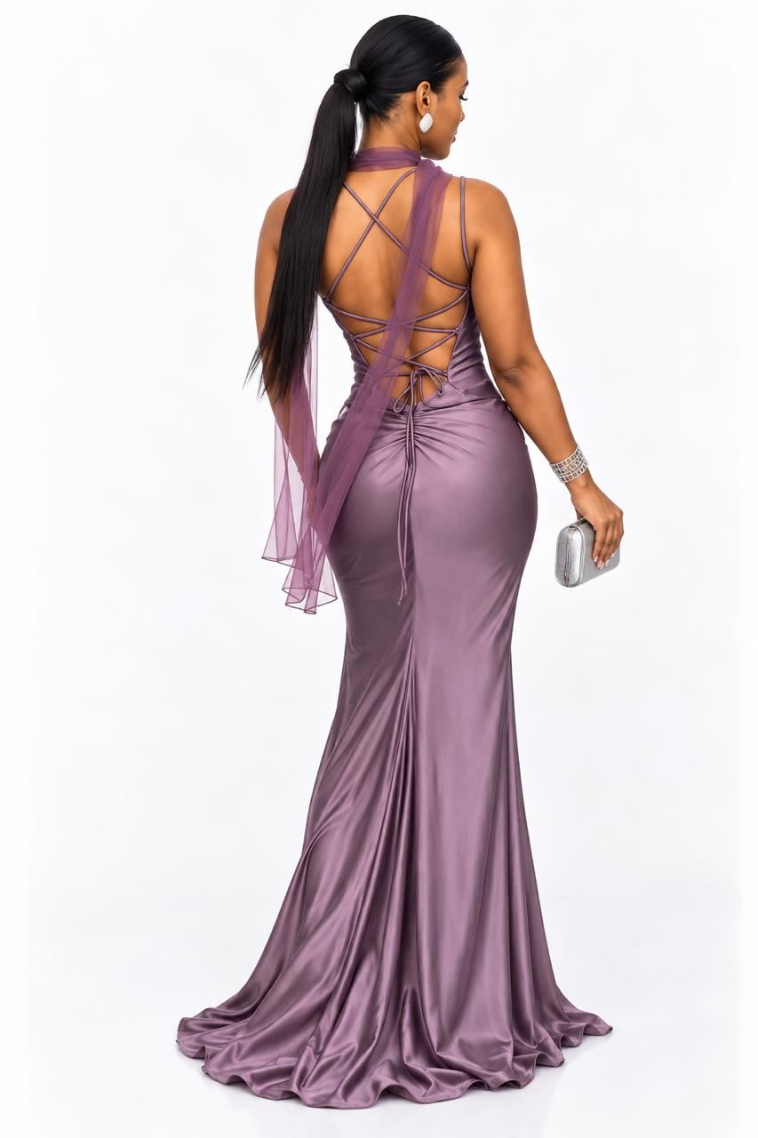 Vestido Gala Mauve Licra Fria – foto 2