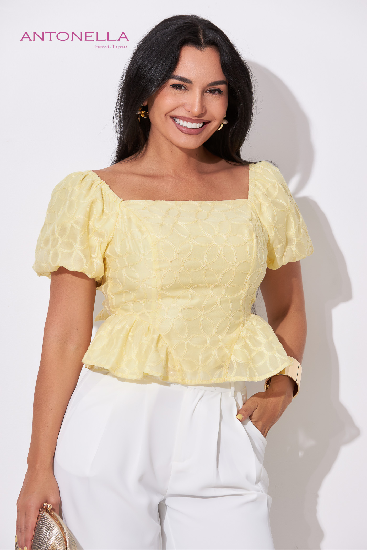 Blusa Amarilla Bordada – foto 1