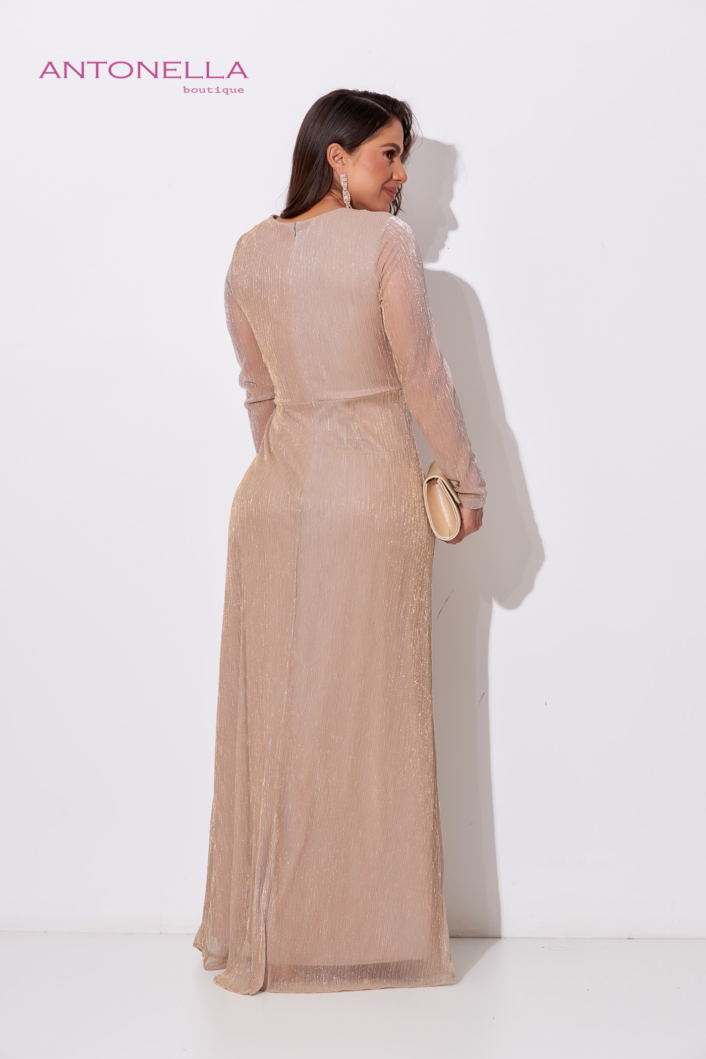 Vestido Gala Champagne Brillo – foto 4