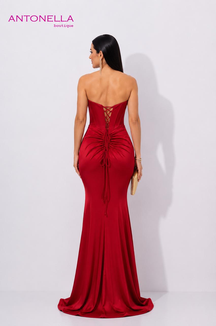 Vestido Gala Rojo Licra Fria M – foto 2