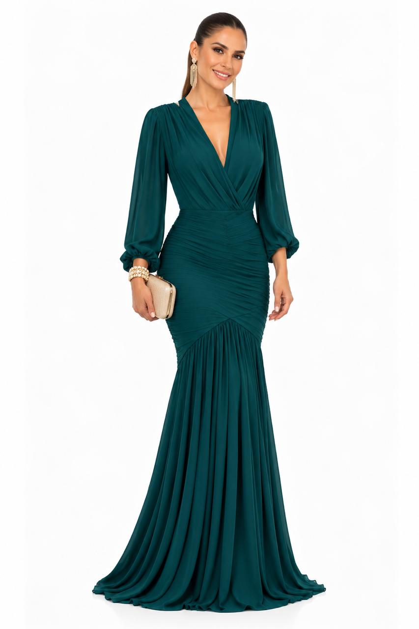 Vestido Gala Verde Esmeralda – foto 1