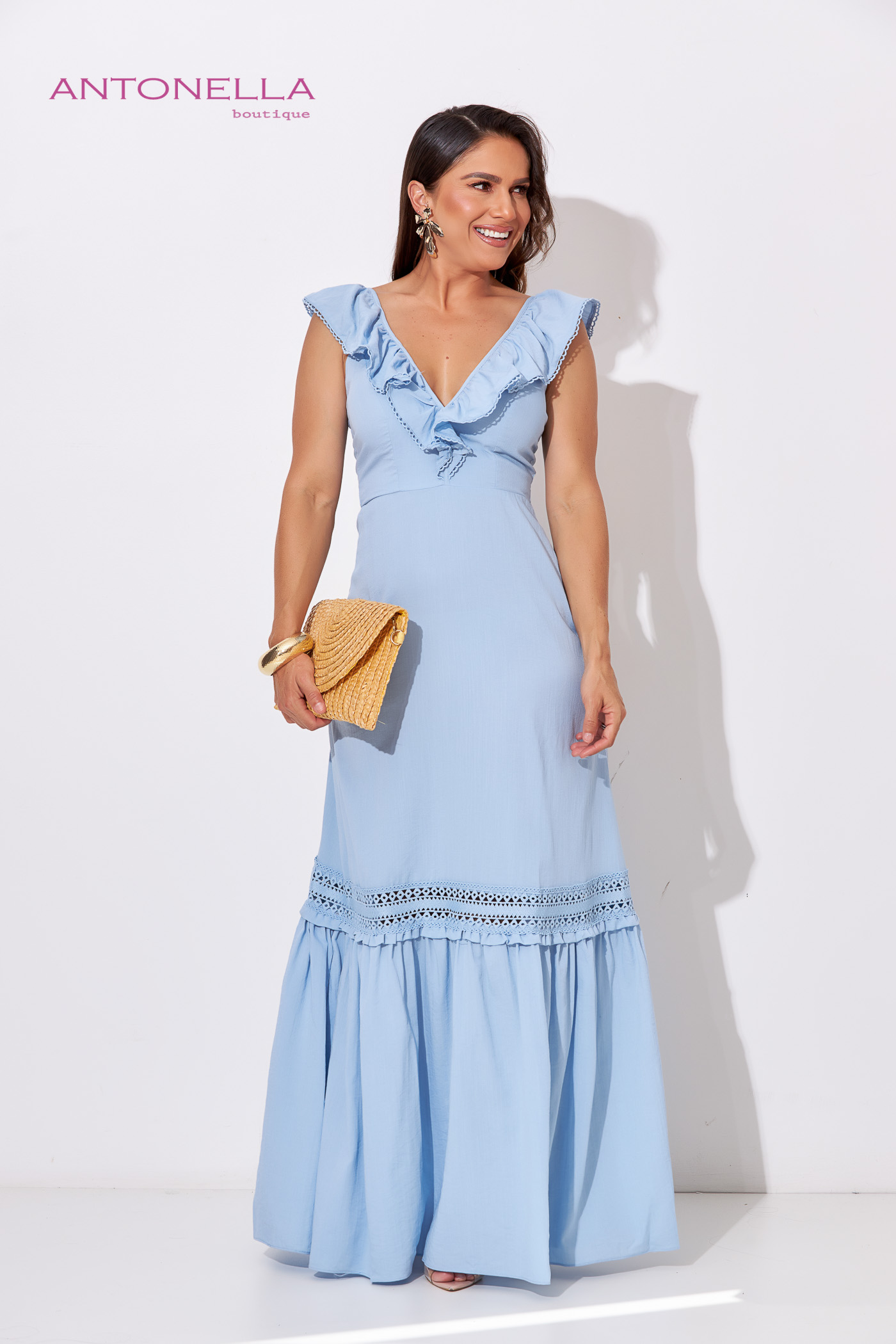 Vestido Largo Celeste – foto 6