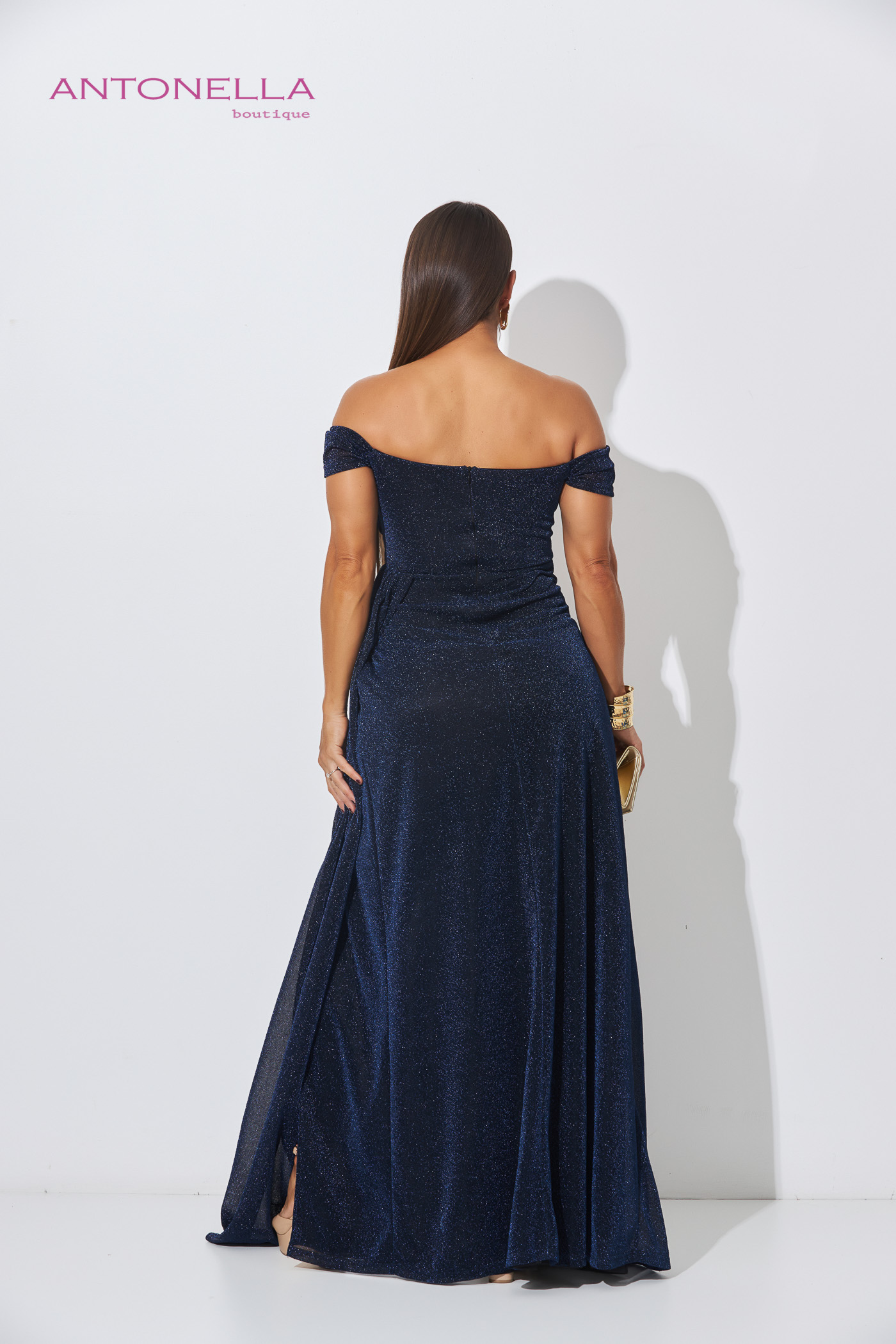 Vestido Gala Azul Marino Brillo – foto 5