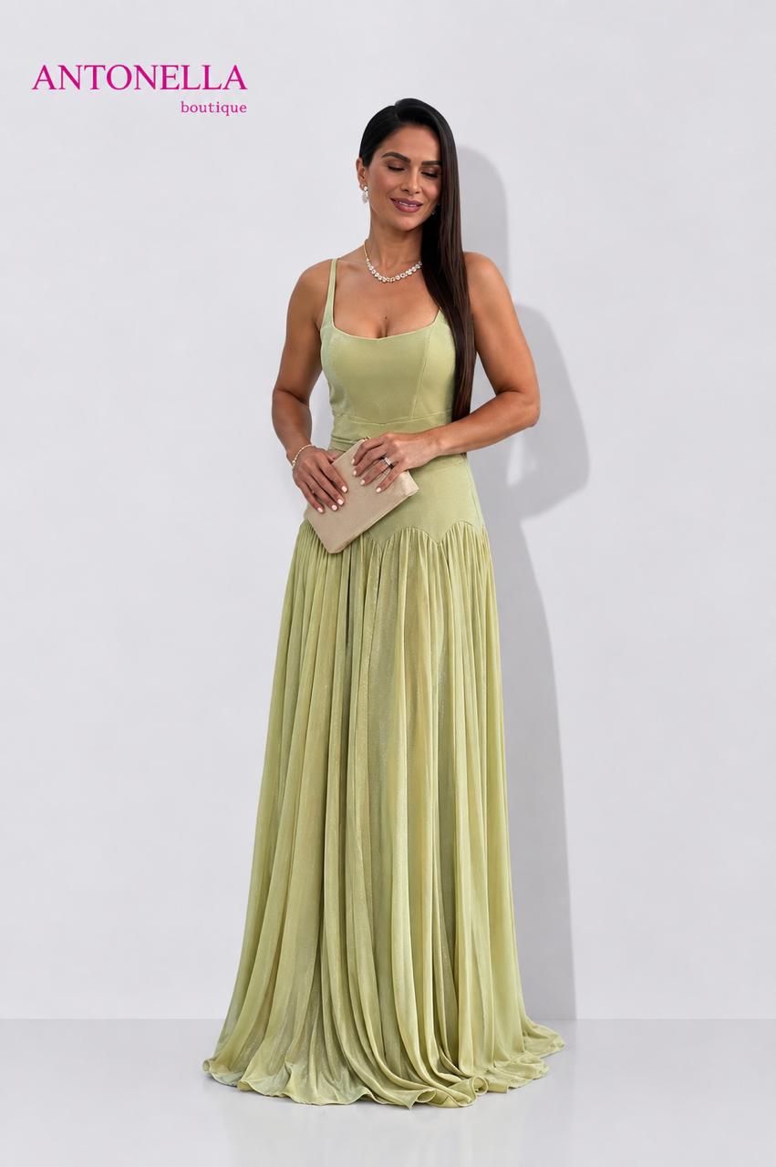 Vestido Gala Verde Lima – foto 1