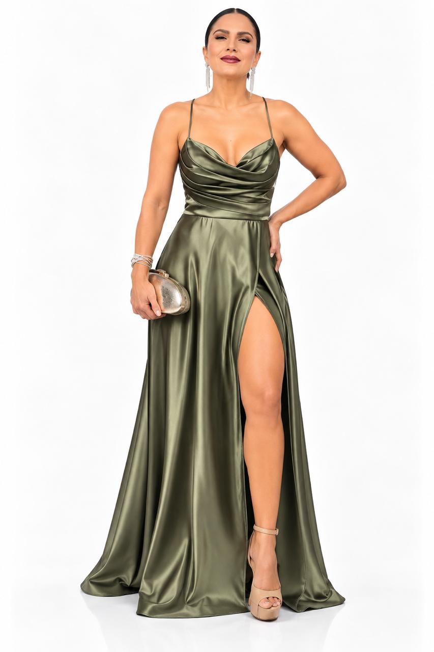 Vestido Gala Olivo – foto 1