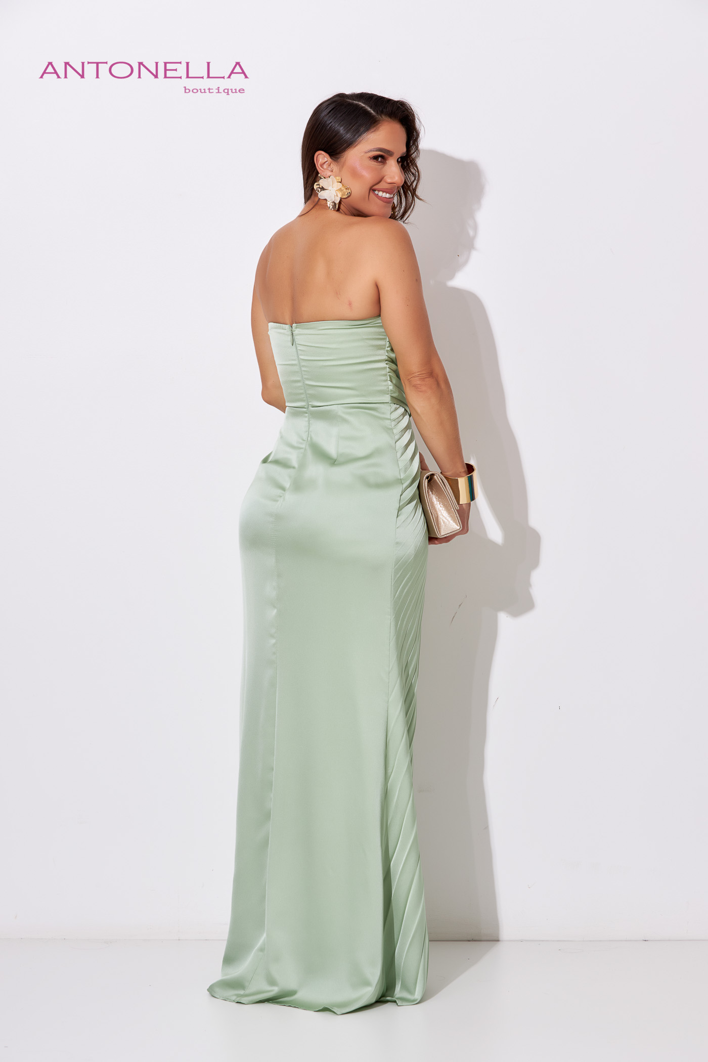 Vestido Gala Sage Plisado – foto 4