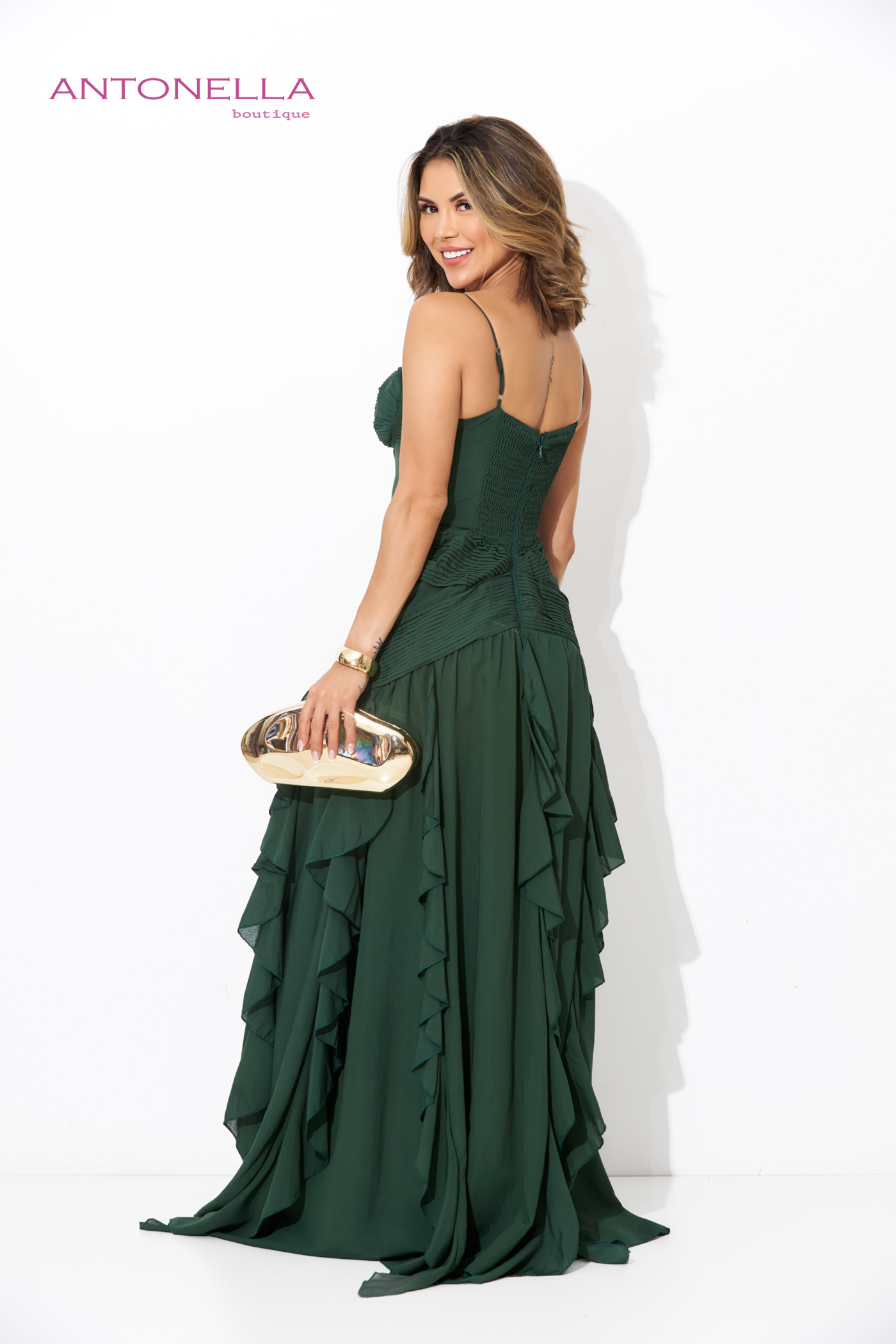 Vestido Largo Verde Esmeralda – foto 6