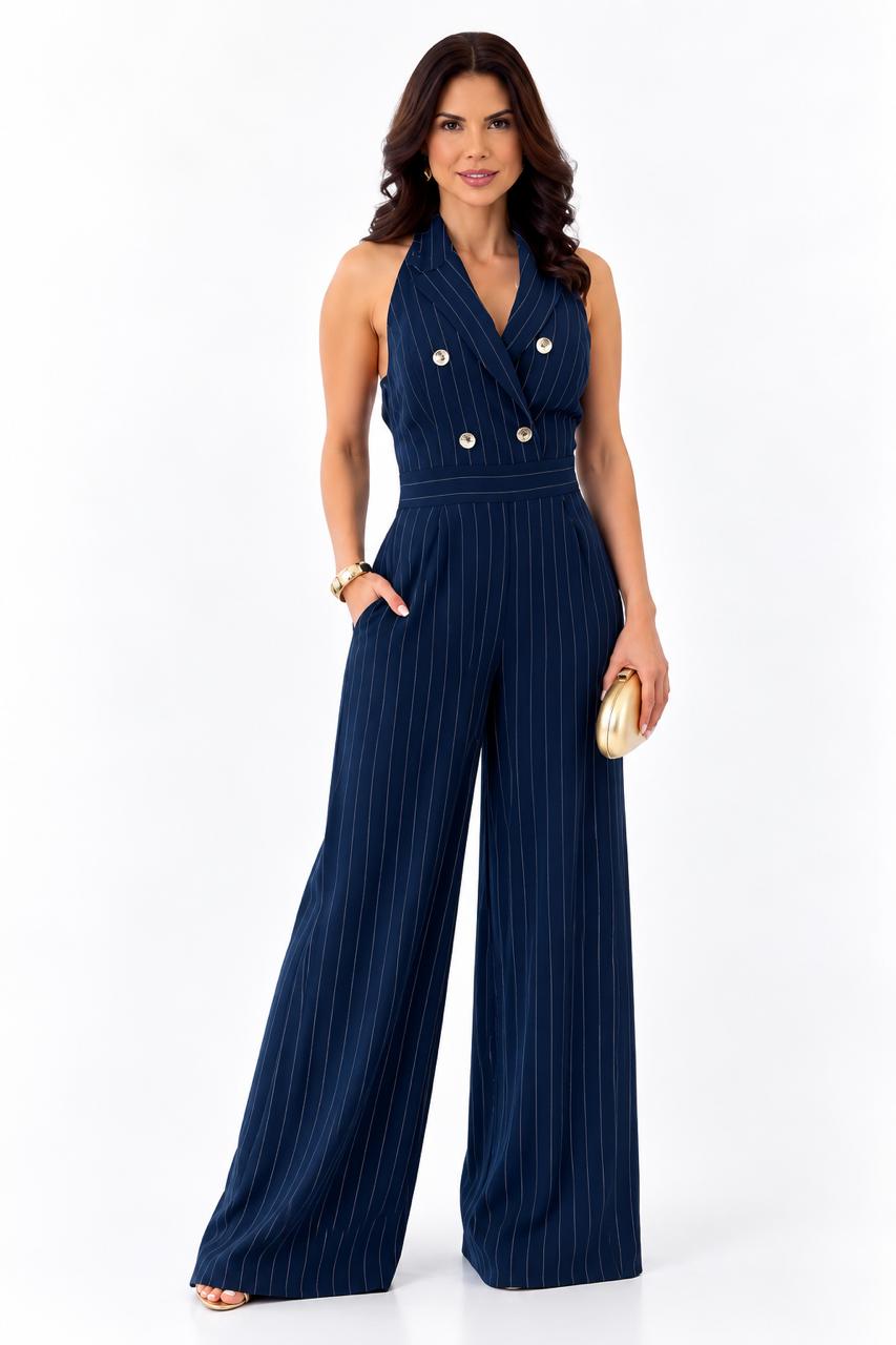 Enterizo Largo Navy Rayas