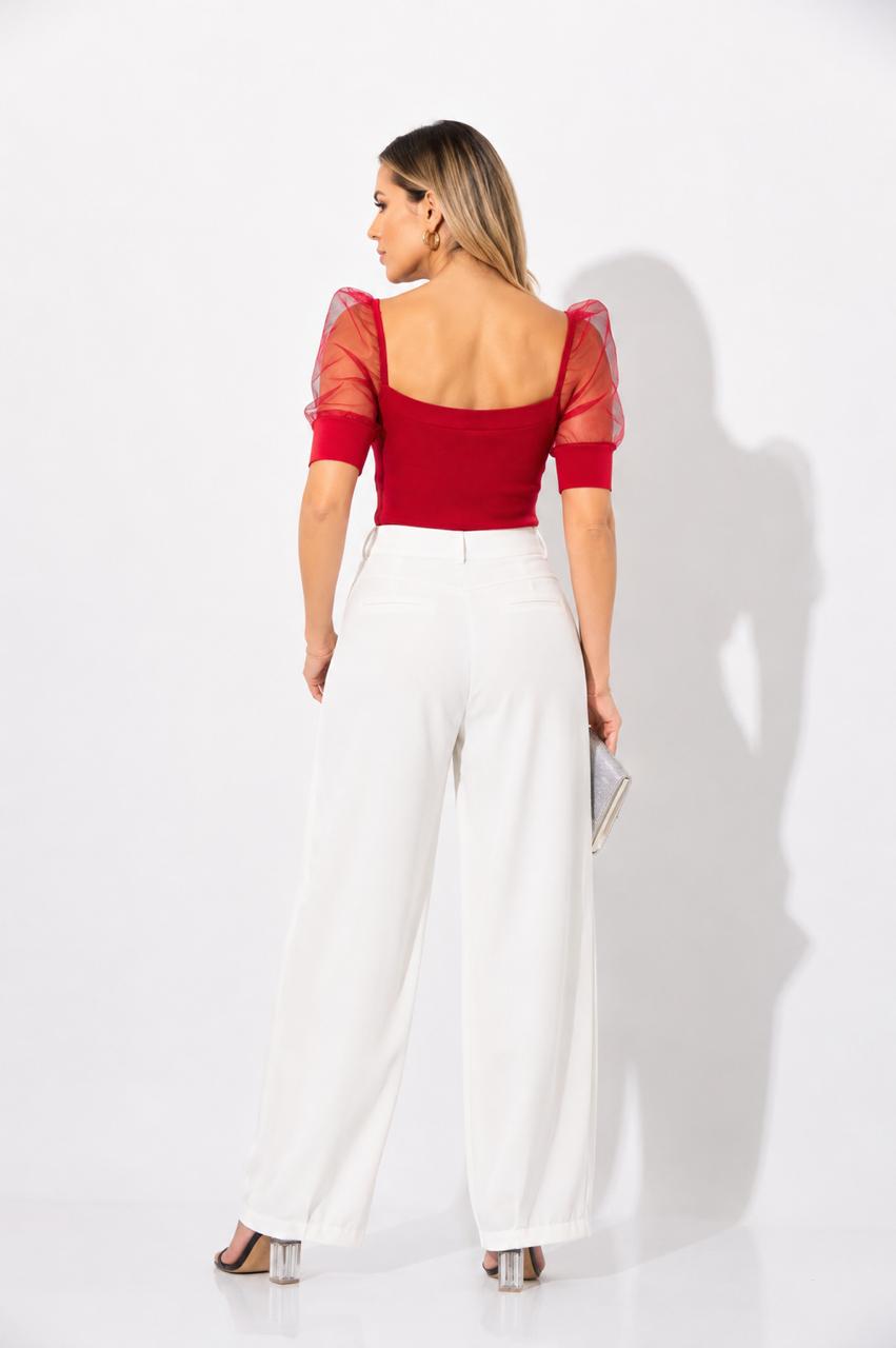 Blusa Roja Mangas 3 Cuartos – foto 2