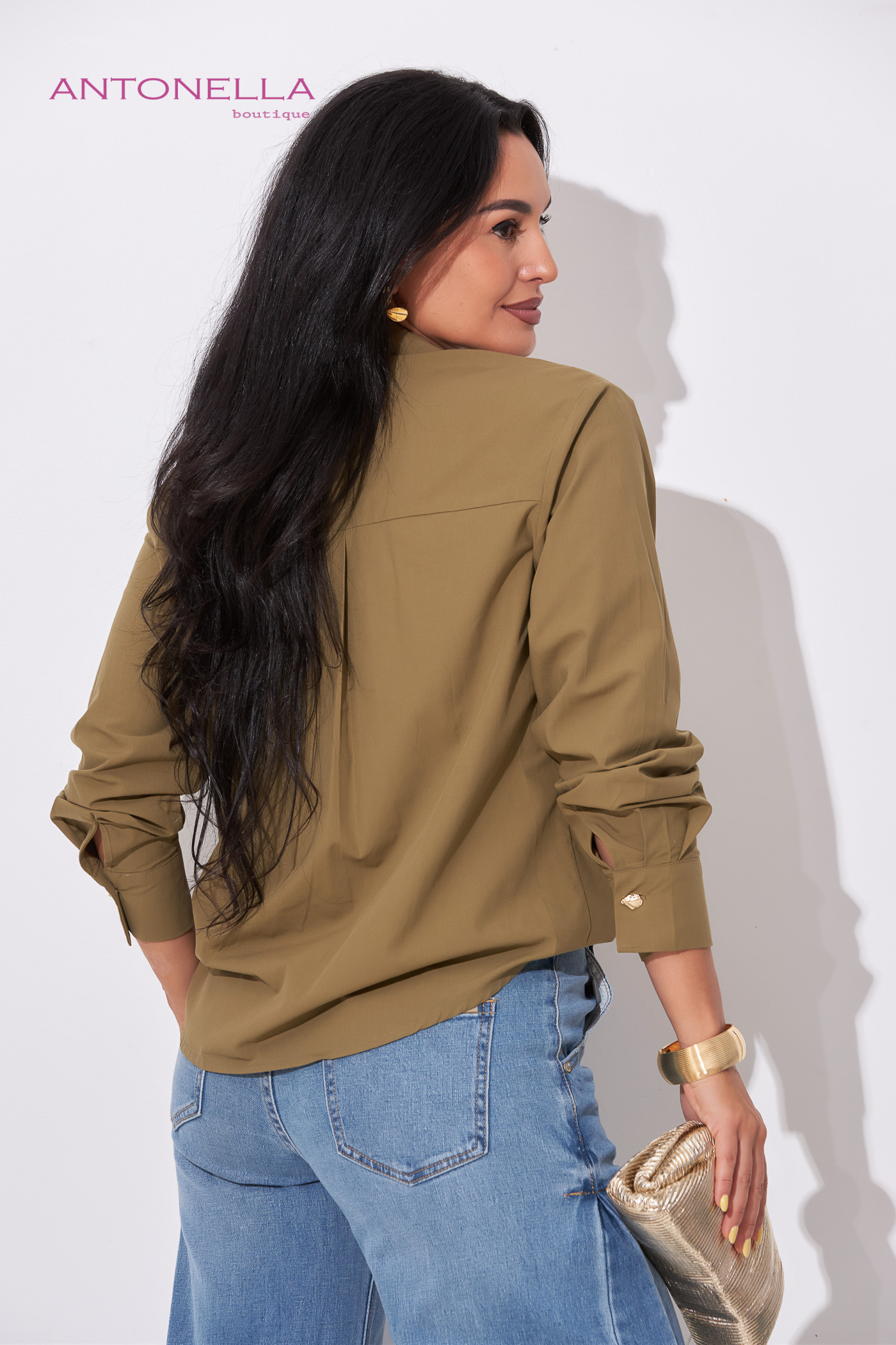 Blusa Olivo Botones Dorados – foto 2