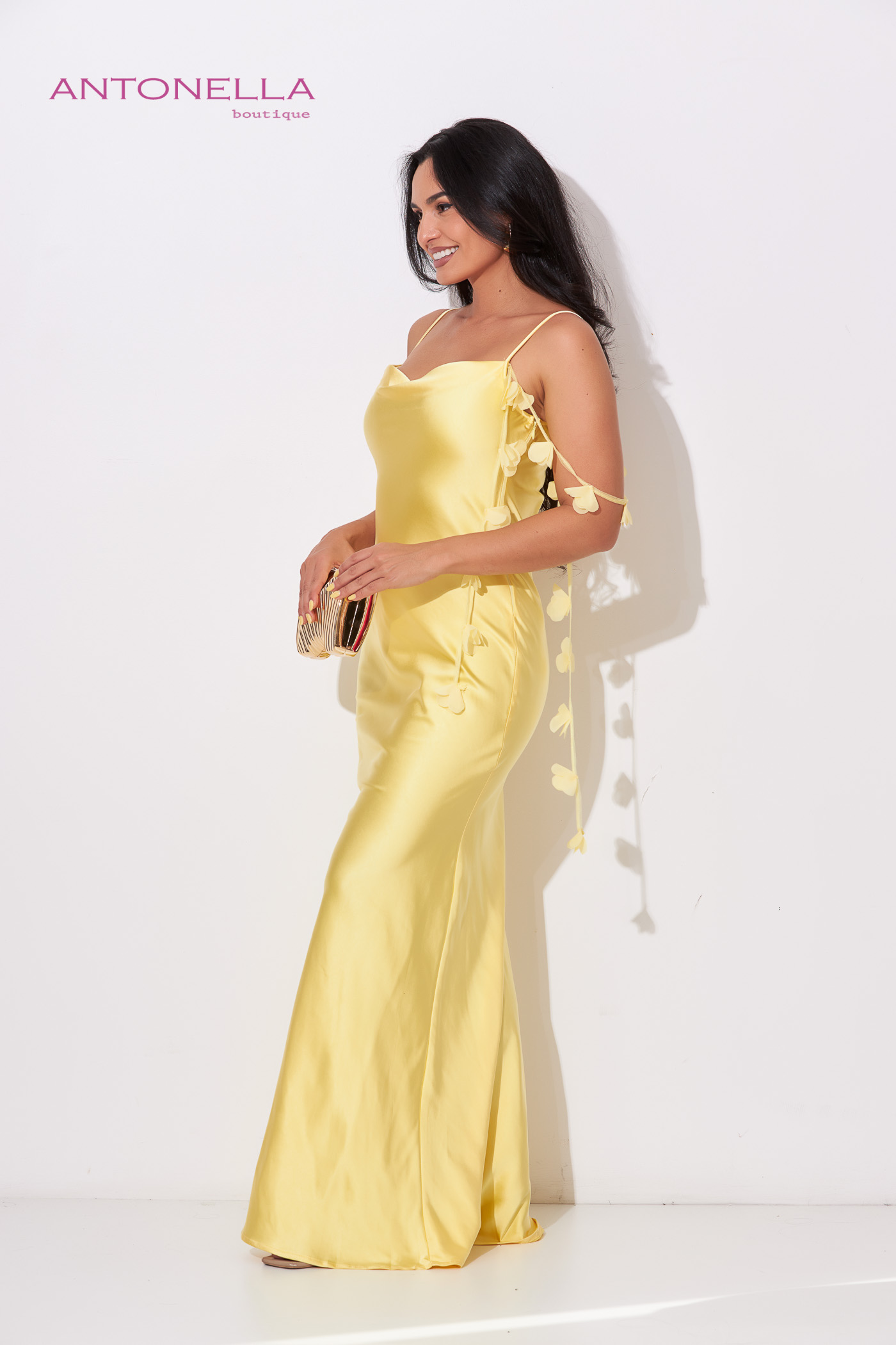 Vestido Gala Amarillo Satin – foto 5