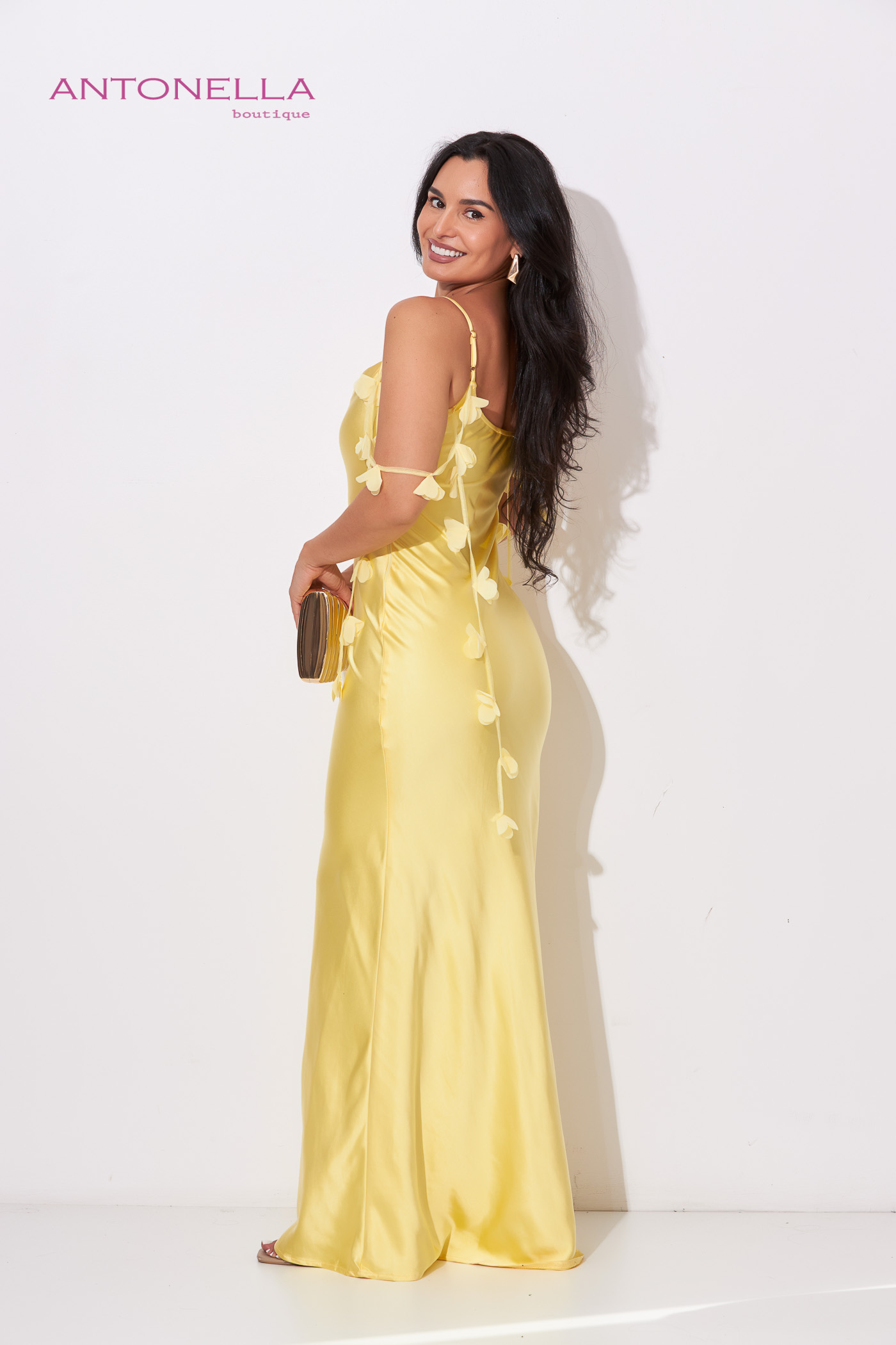 Vestido Gala Amarillo Satin – foto 6