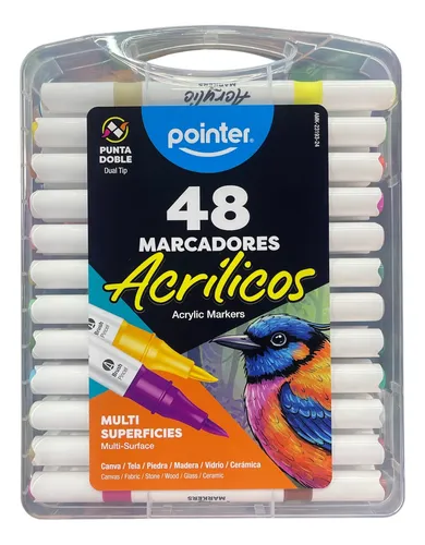 POINTER MARCADOR ACRILICO DOBLE PUNTA 48 COLORES