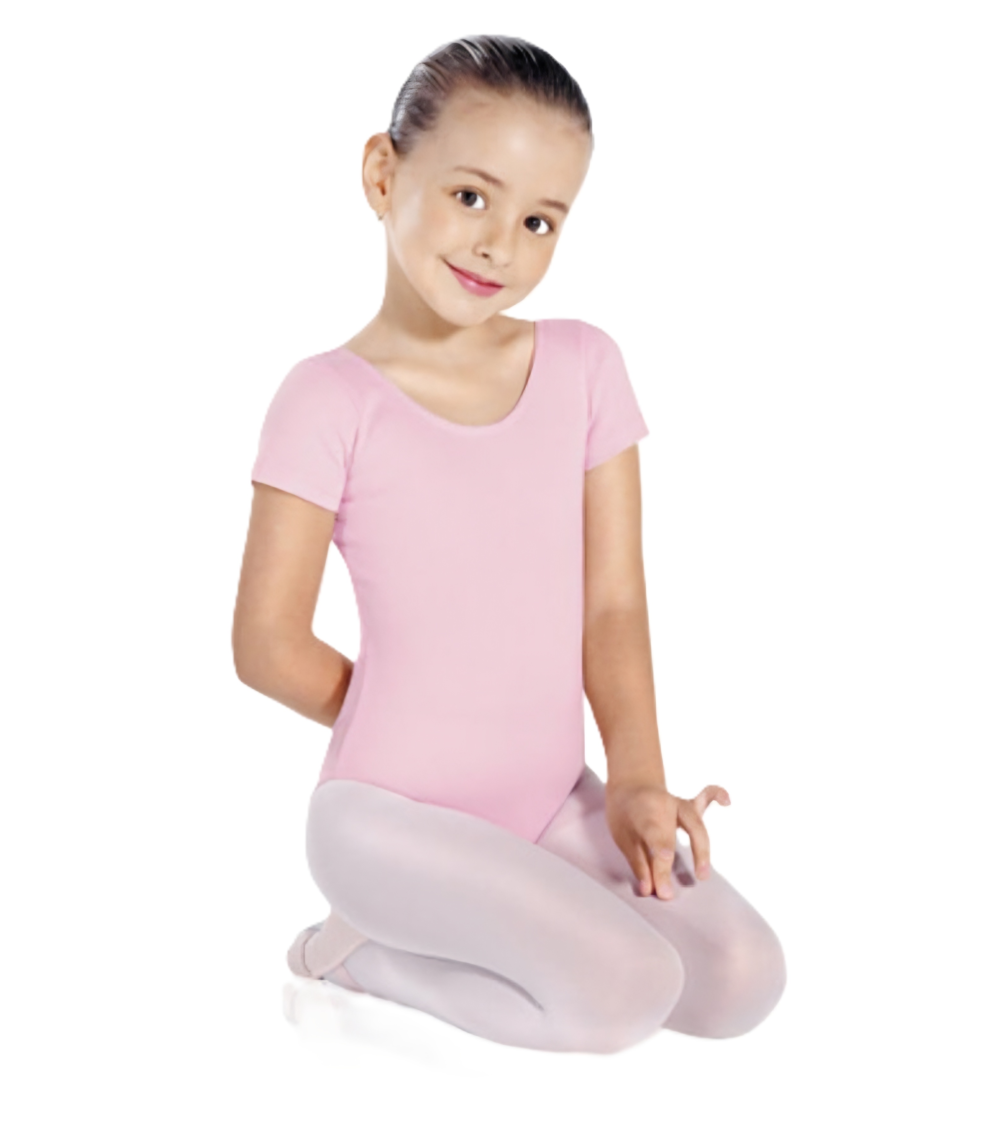BA107 LEOTARDO INFANTIL DE MANGA CORTA ROSADO