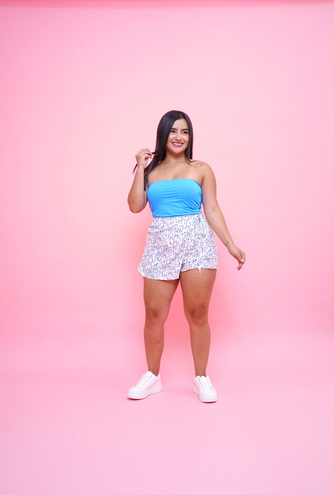 blusa strapples celeste de licra - basics by maoosuri