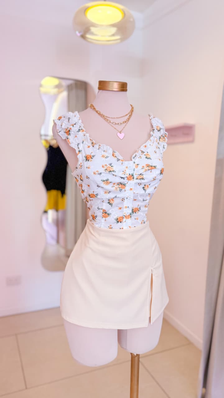 Blusa Blanca, floral - Basics by Maoosuri