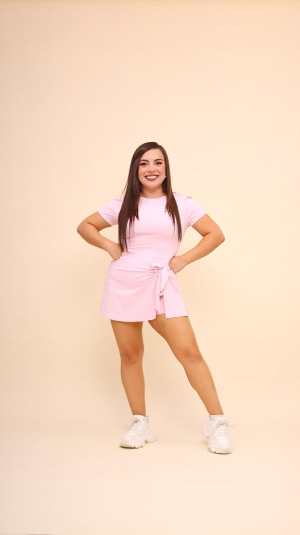 Enterizo Deportivo Rosado con Mangas - Basics by Maoosuri
