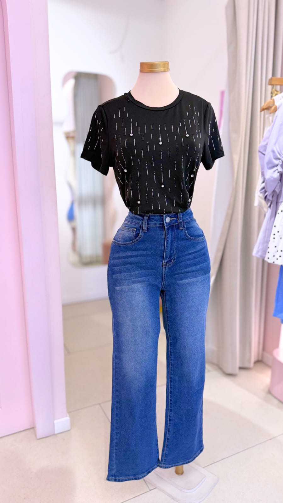 Jeans Ancho Azul - Girly Basics