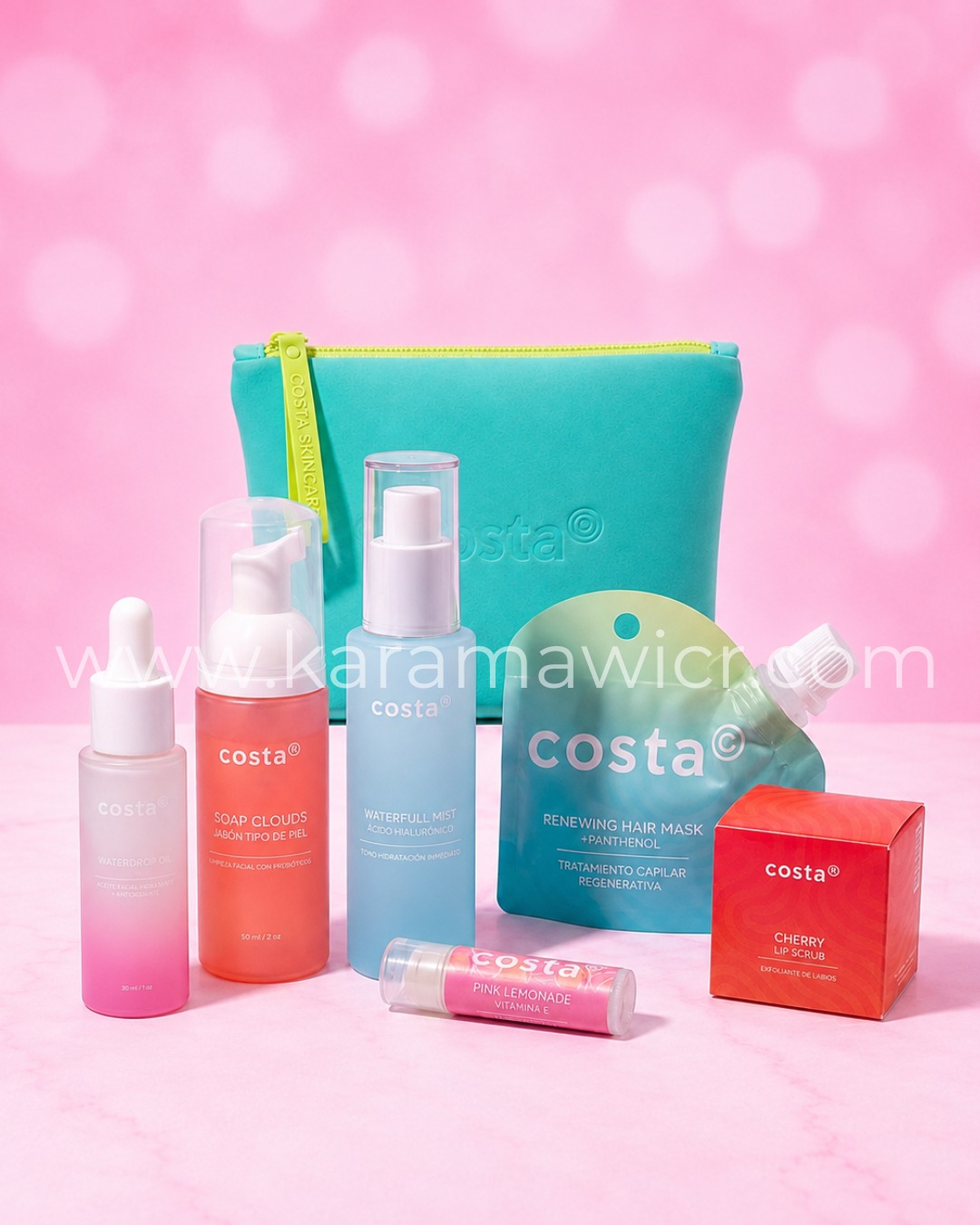 Kit Skin care con cosmetiquera Turquesa - Costa