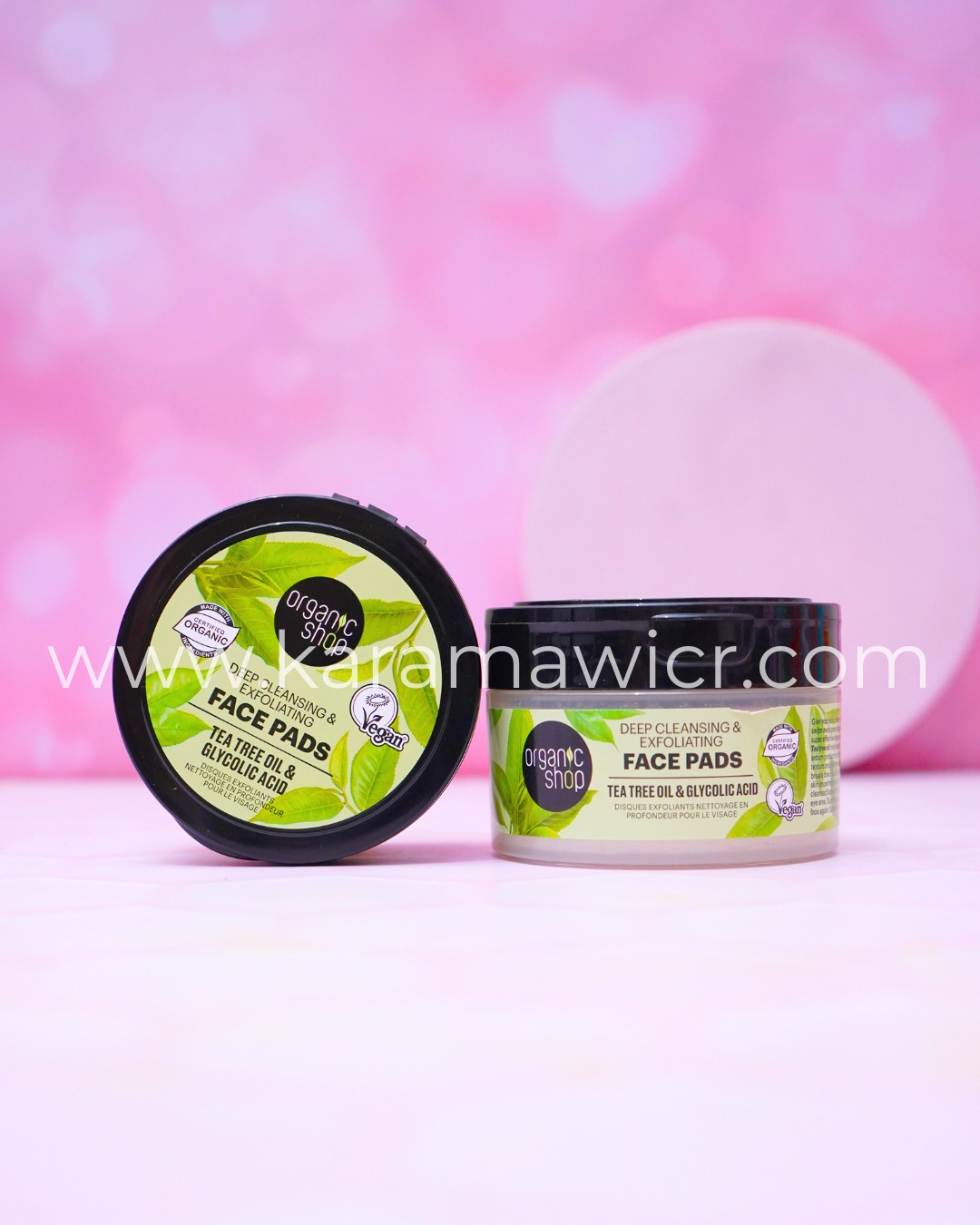 PADS FACIAL DESMAQUILLANTE-TEA TREE OIL&GLYCOLIC ACID-ORGANC SHOP