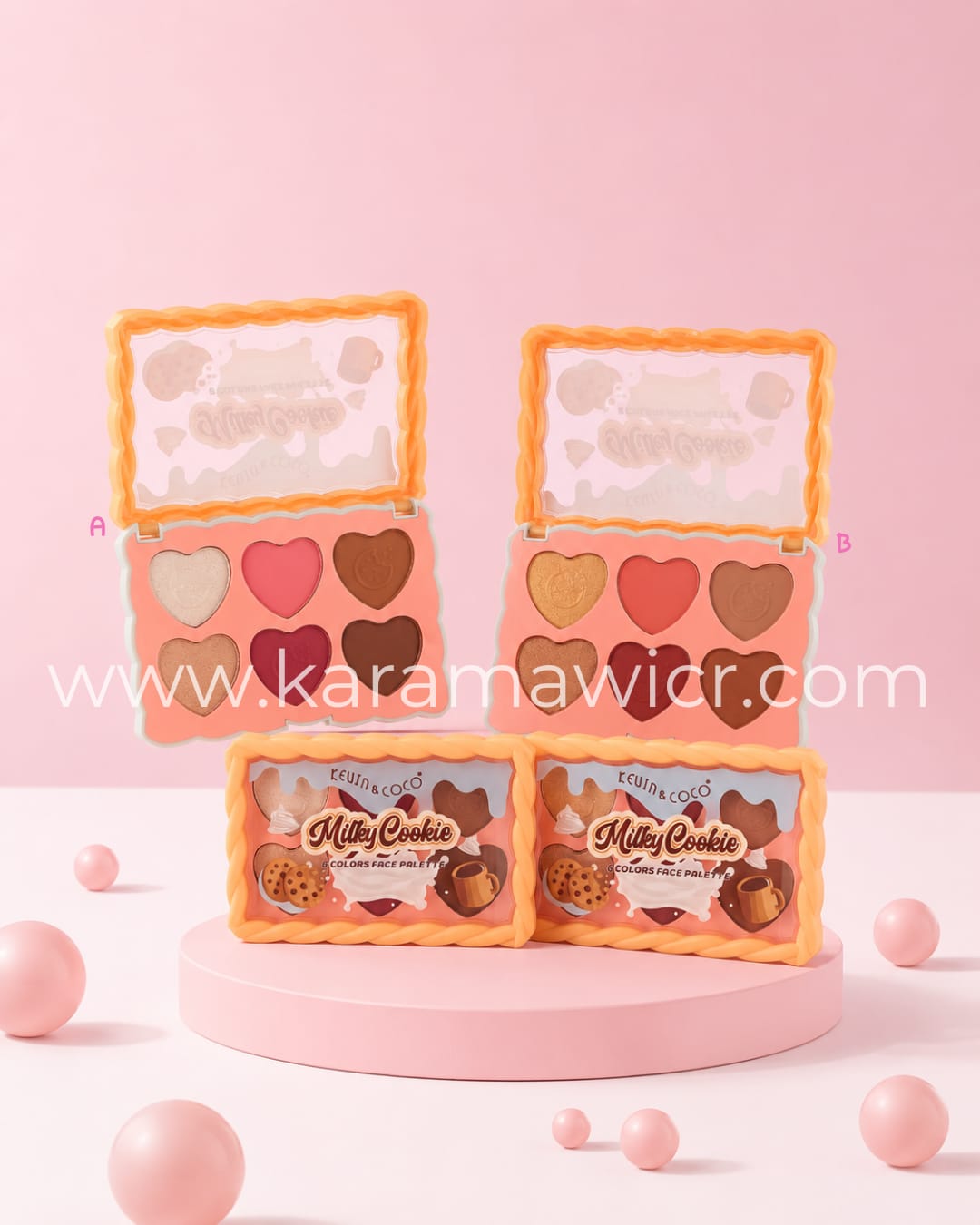 Paleta de Rubor, contorno e iluminador Milky Cookie  Kevin & Coco