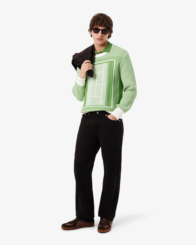 Jersey de jacquard gráfico con pista de tenis – foto 1