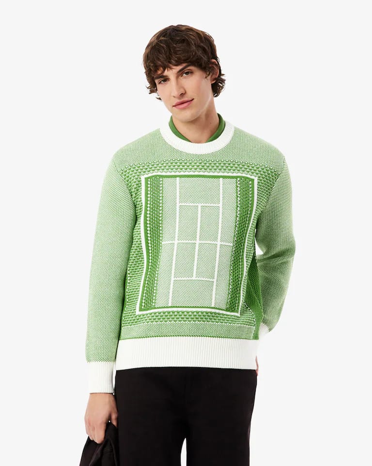Jersey de jacquard gráfico con pista de tenis – foto 2