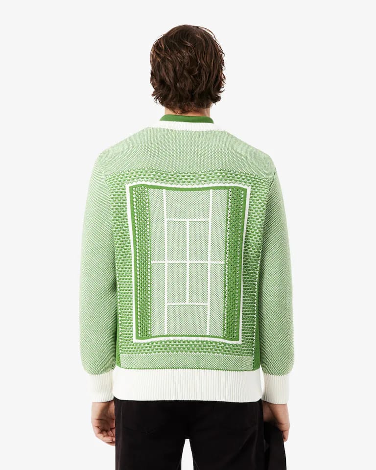 Jersey de jacquard gráfico con pista de tenis – foto 3