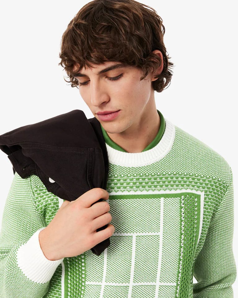 Jersey de jacquard gráfico con pista de tenis – foto 4