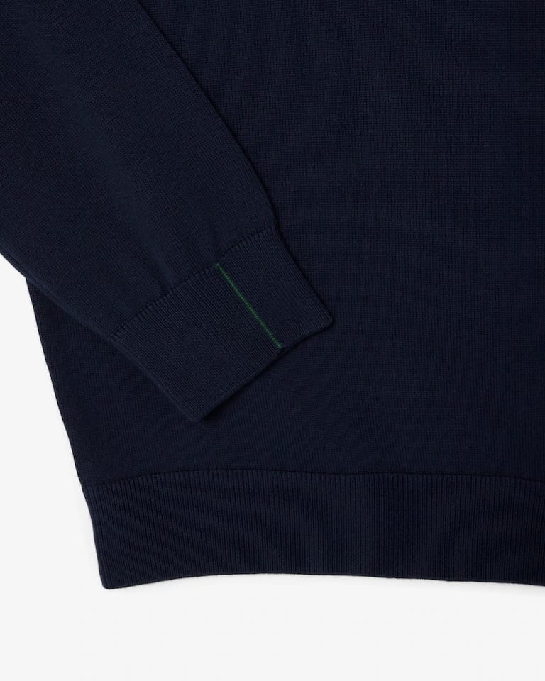 Jersey de cuello de pico de algodón monocolor – foto 5