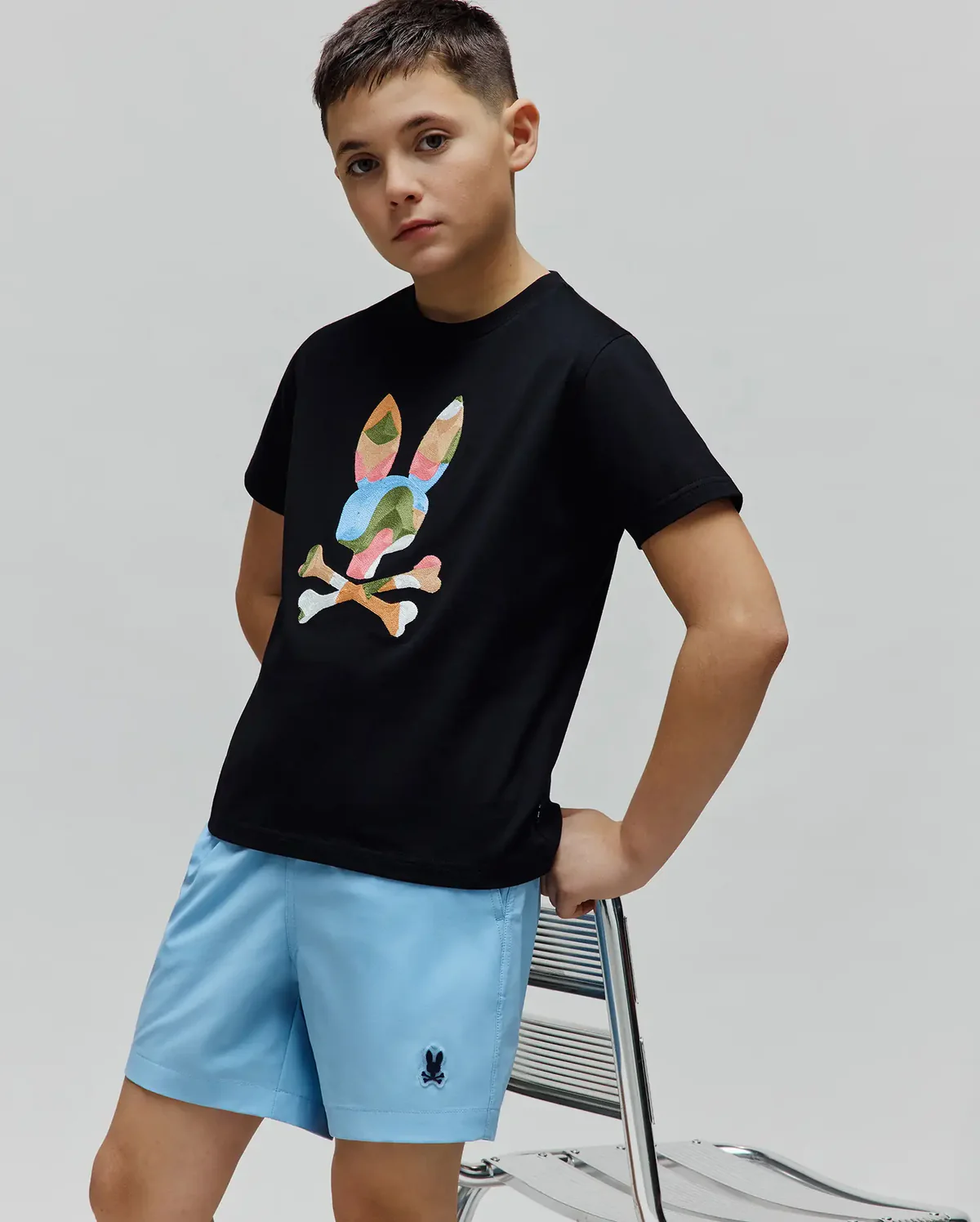 Short de baño con estampado de estilo hidrocrómico Samos