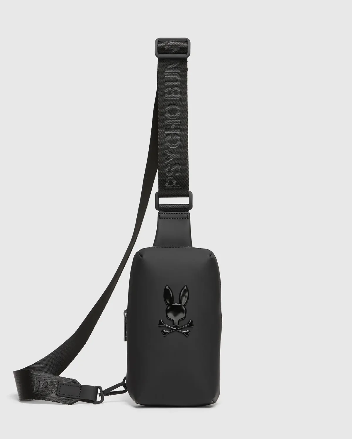 Bolso cruzado con acabado de goma