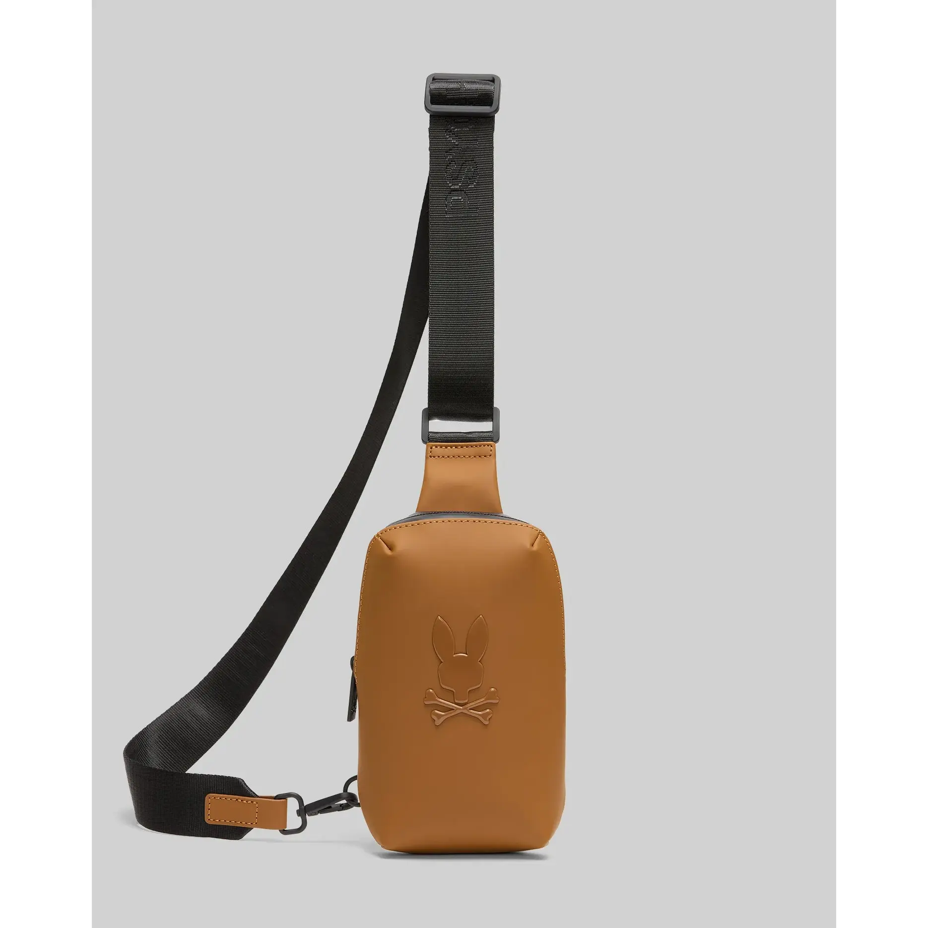 Bolso cruzado con acabado de goma