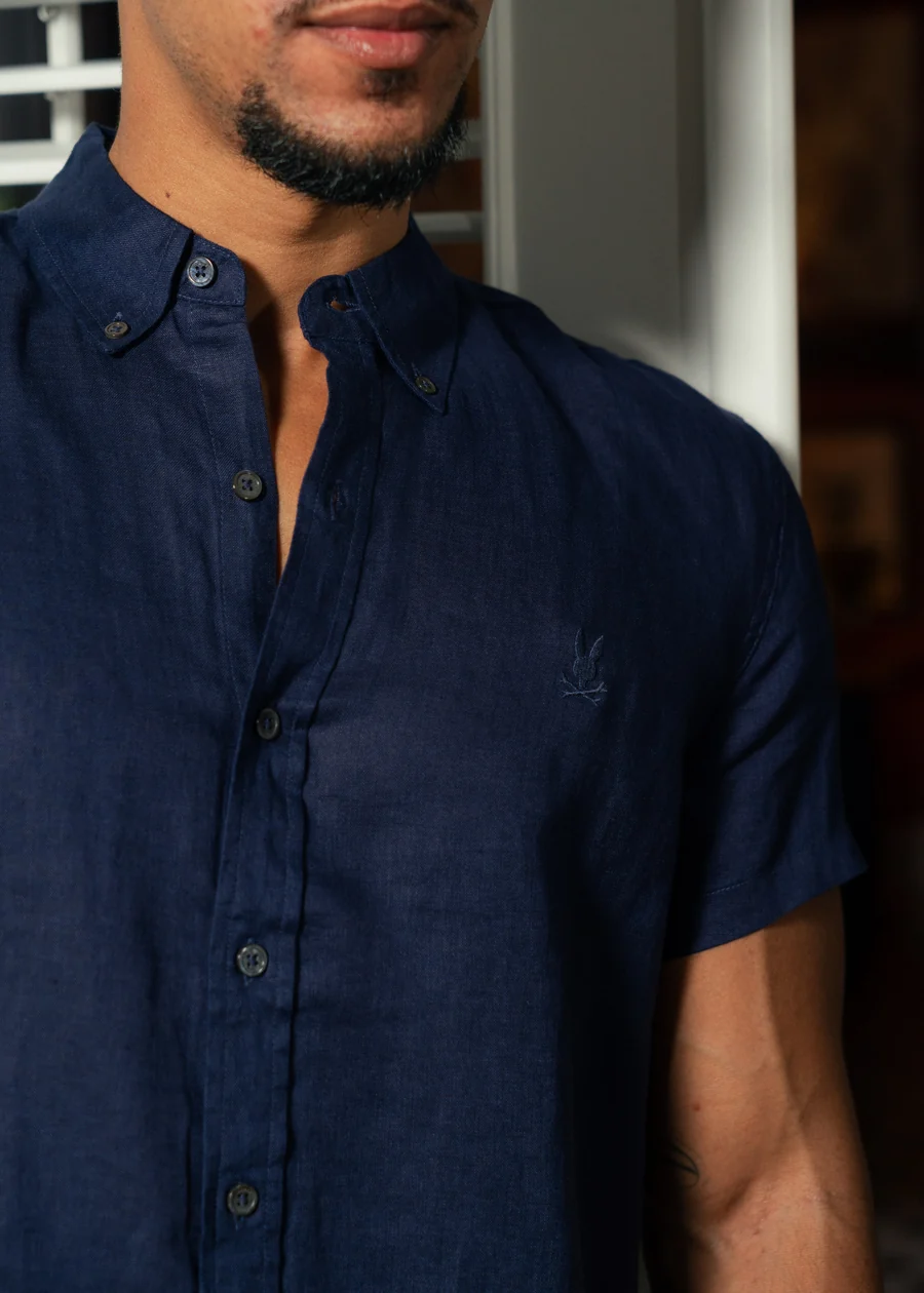 CAMISA MANGA CORTA DE LINO ALDINE PARA CABALLERO – foto 2