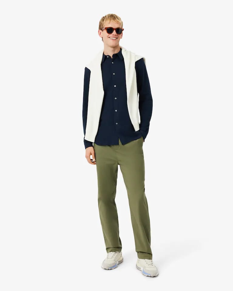 Camisa de hombre slim fit en piqué de algodón – foto 3