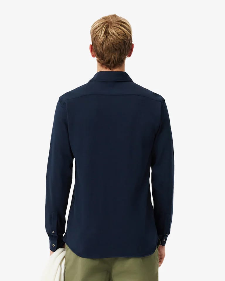 Camisa de hombre slim fit en piqué de algodón – foto 4