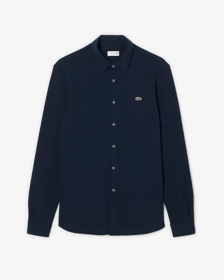 Camisa de hombre slim fit en piqué de algodón – foto 5