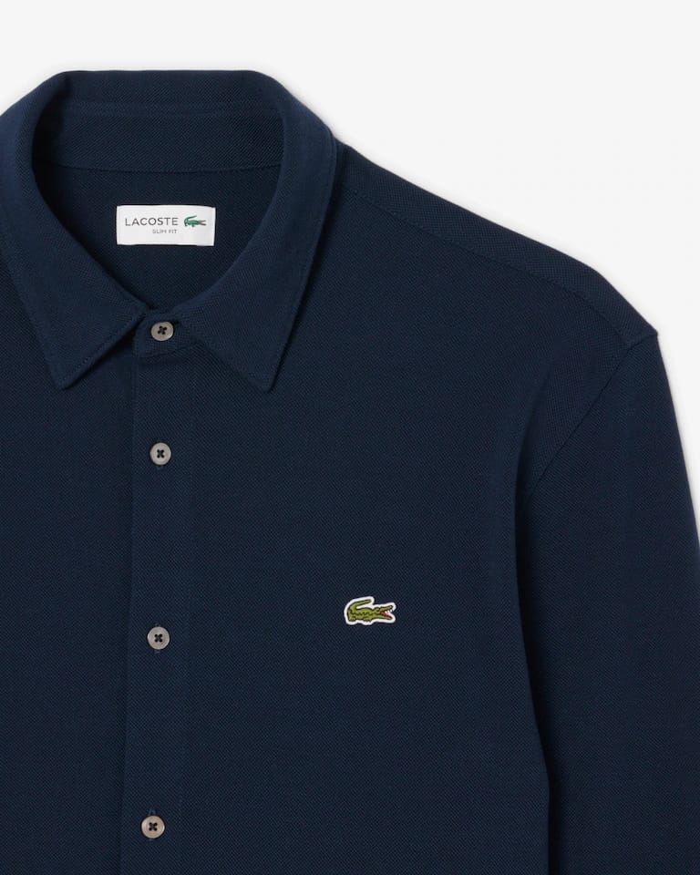 Camisa de hombre slim fit en piqué de algodón – foto 6