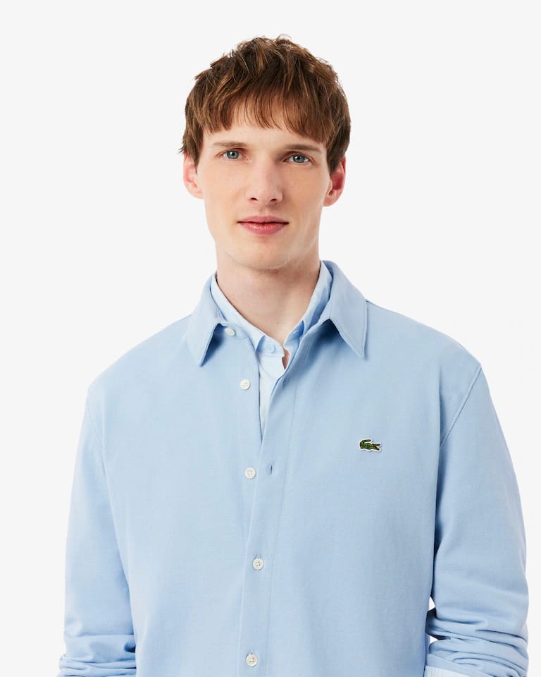 Camisa de hombre slim fit en piqué de algodón – foto 2