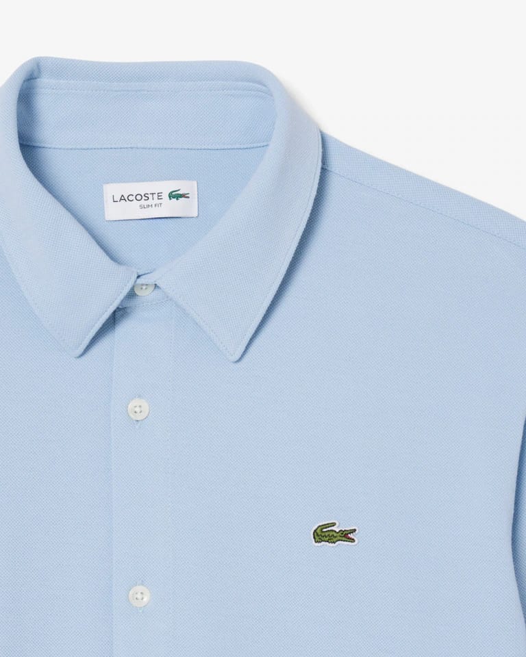 Camisa de hombre slim fit en piqué de algodón – foto 6