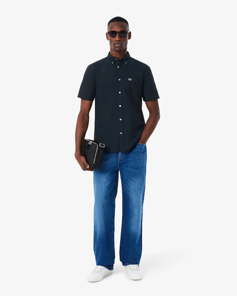 Camisa Oxford De Manga Corta Y Corte Regular Para Hombre – foto 1