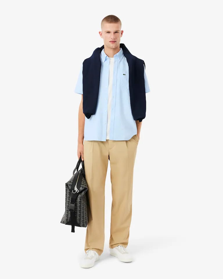 Camisa Oxford De Manga Corta Y Corte Regular Para Hombre – foto 3
