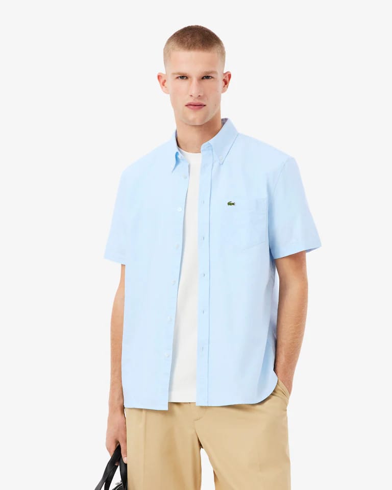 Camisa Oxford De Manga Corta Y Corte Regular Para Hombre – foto 1