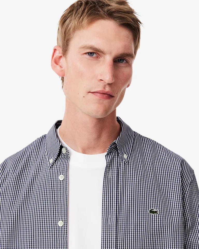 Camisa de corte regular de algodón de cuadros – foto 5