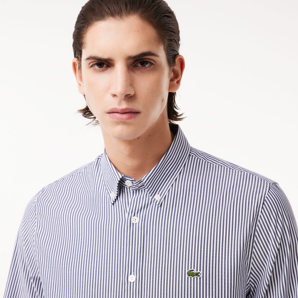 Camisa Regular Fit De Algodón A Rayas – foto 2