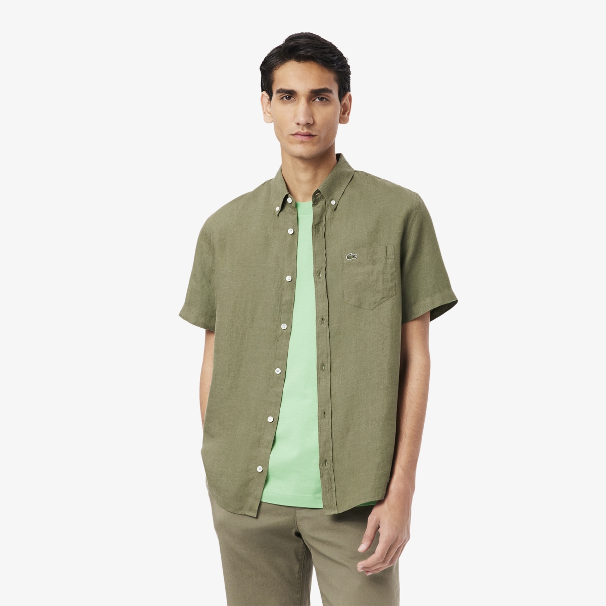 Camisa de lino de manga corta