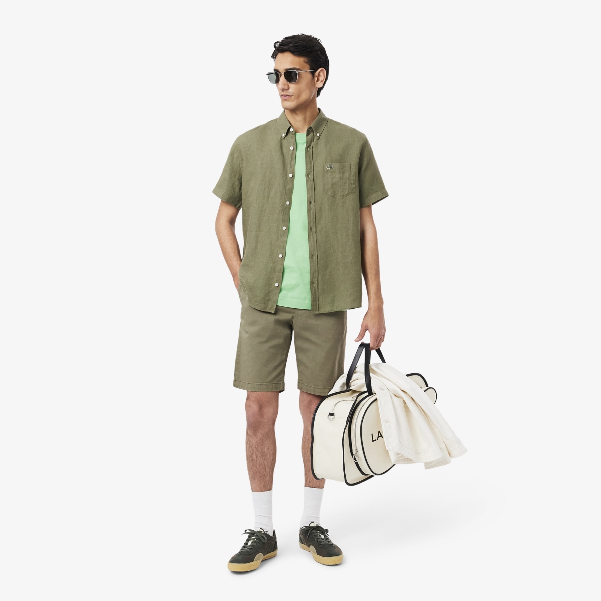 Camisa de lino de manga corta