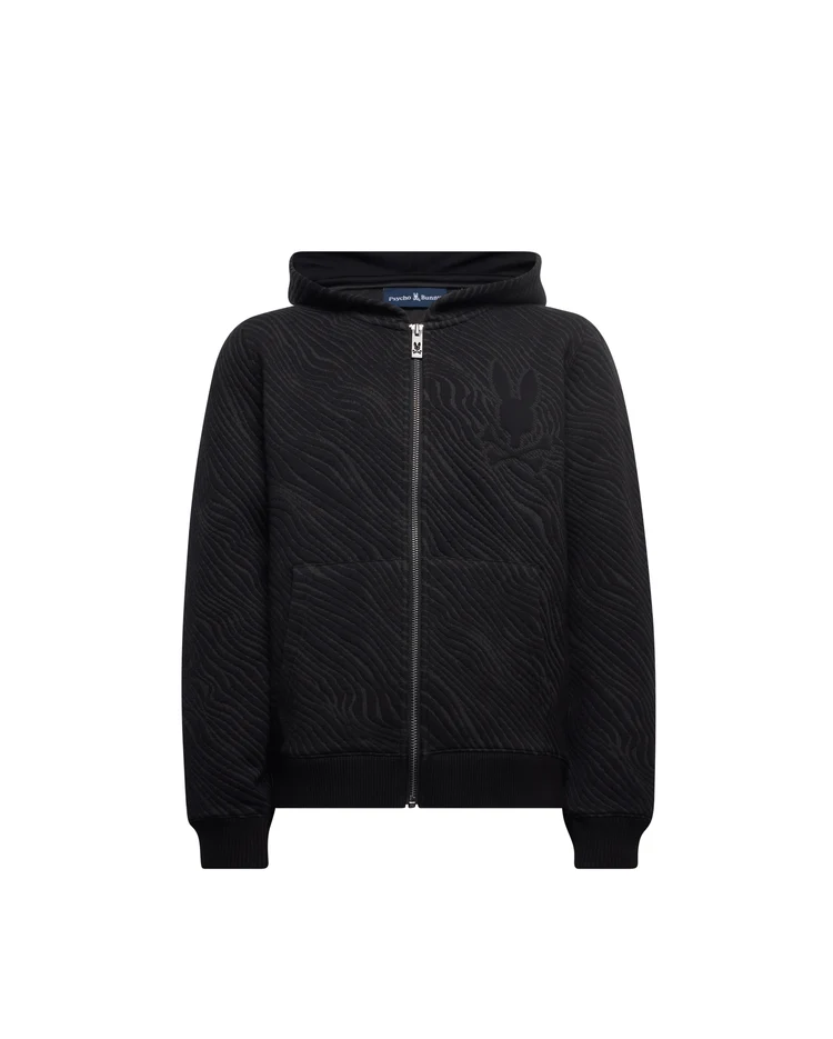 SUDADERA CON CAPUCHA Y CREMALLERA TEXTURIZADA DOBLE PUNTO JACQUARD KENDRICK PARA NIÑO – foto 2
