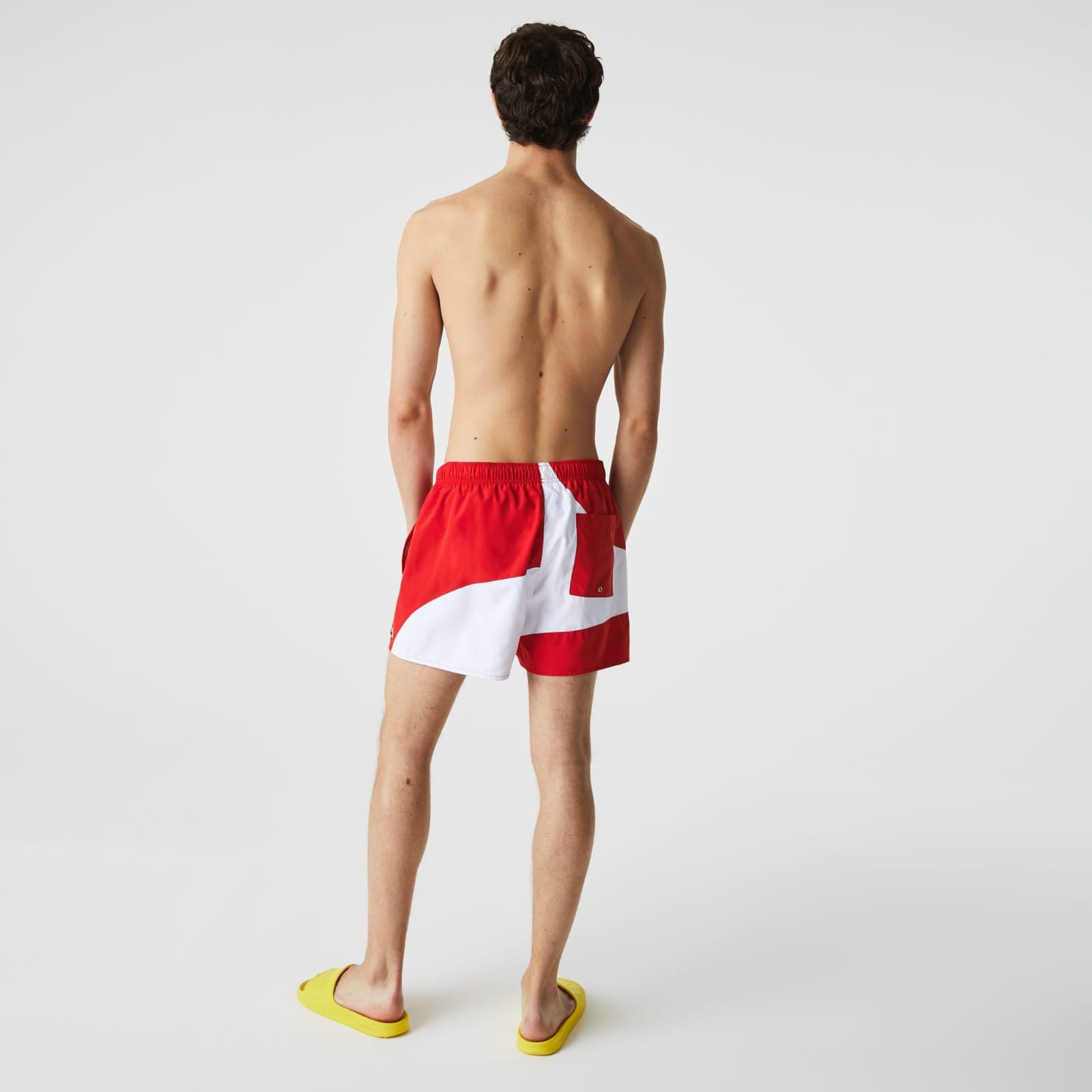 Bañador corto rojo con bloques de color para hombre de Lacoste – foto 2